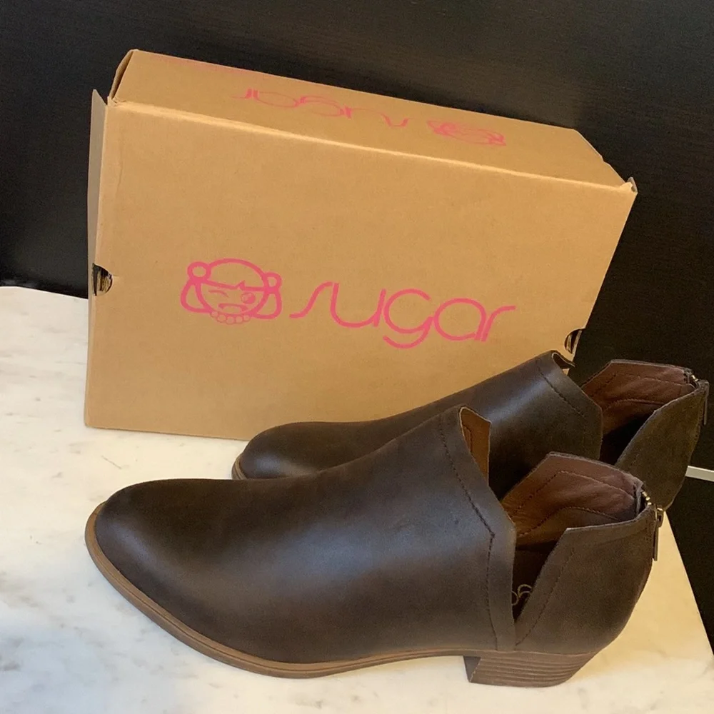 Sugar Tessa Brown Ankle Boots